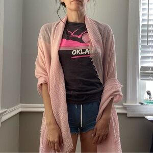 made in Florence Italy muted pale pink multi use wrap scarf shawl 100% cotton